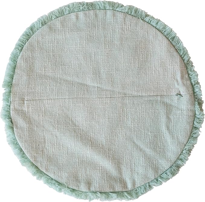 16" Round Cotton Printed Pillow w/ Emb Dove