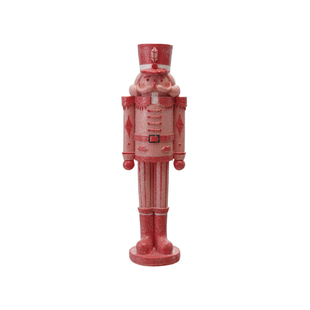 12" Resin Nutcracker, Pink & Red