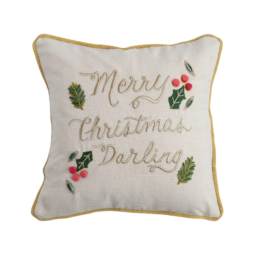 16" Square Pillow "Merry Christmas Darling"