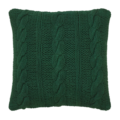 18" Cable Knit Sweater Pillow, Green
