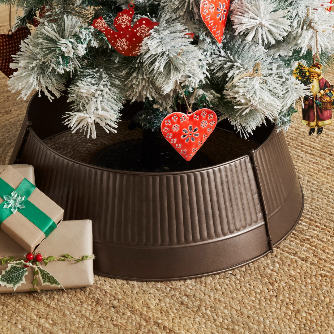 Ribbed Metal Tree Collar, Bronze