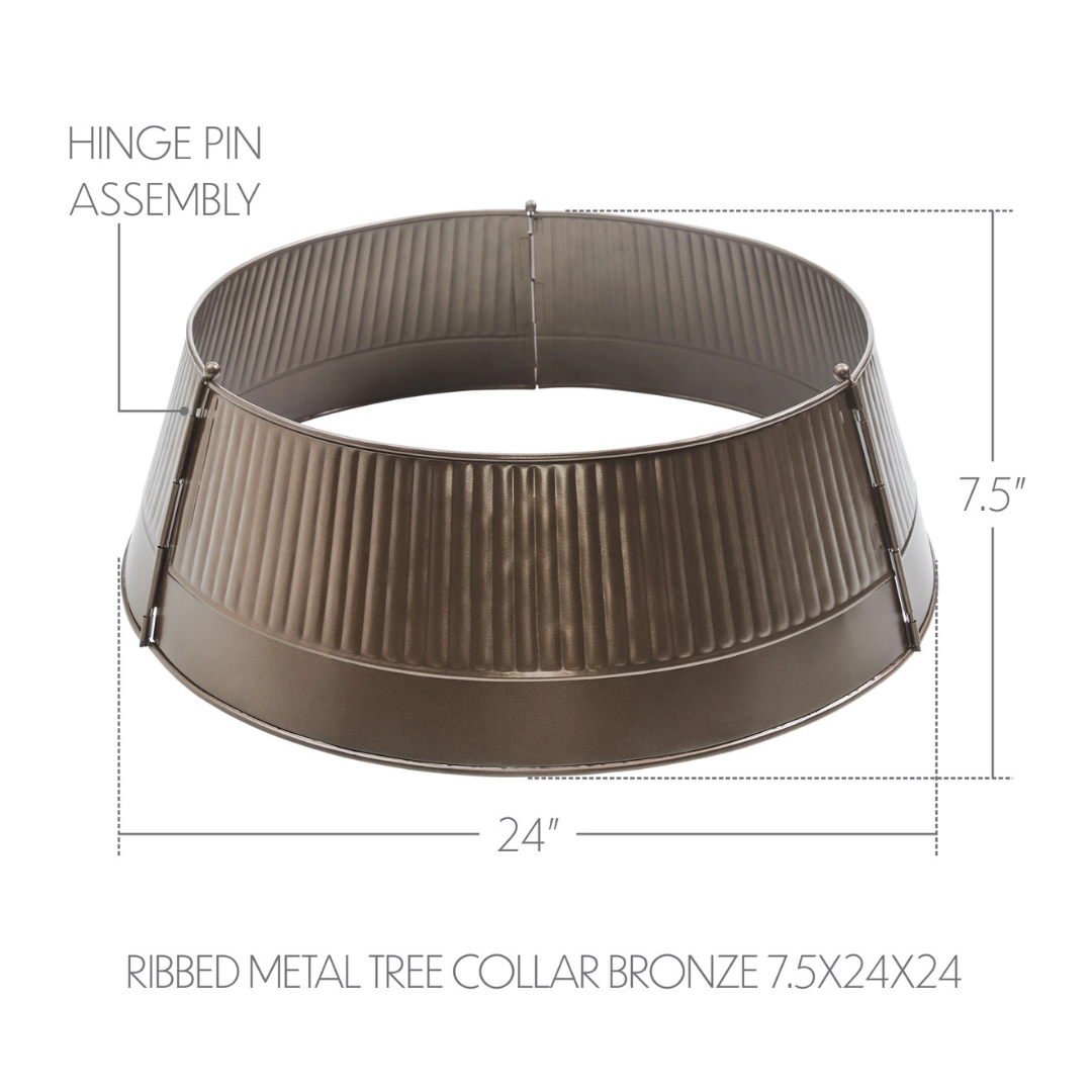 Ribbed Metal Tree Collar, Bronze