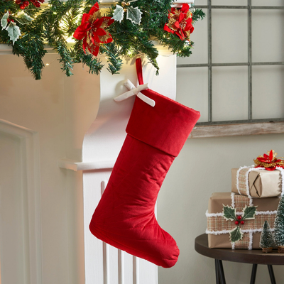 Quilted Red Velvet Stocking