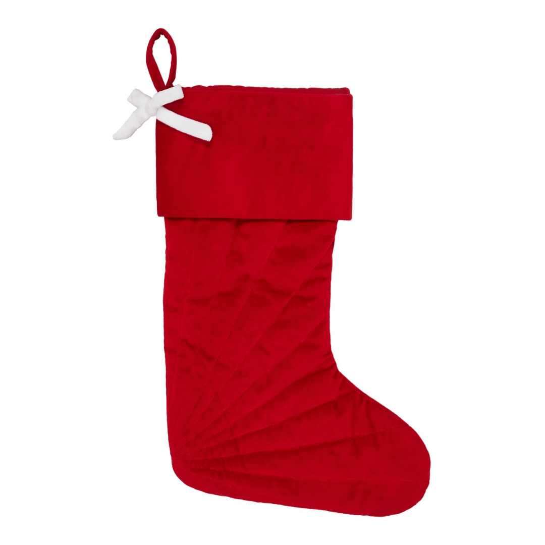 Quilted Red Velvet Stocking