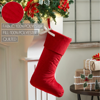 Quilted Red Velvet Stocking