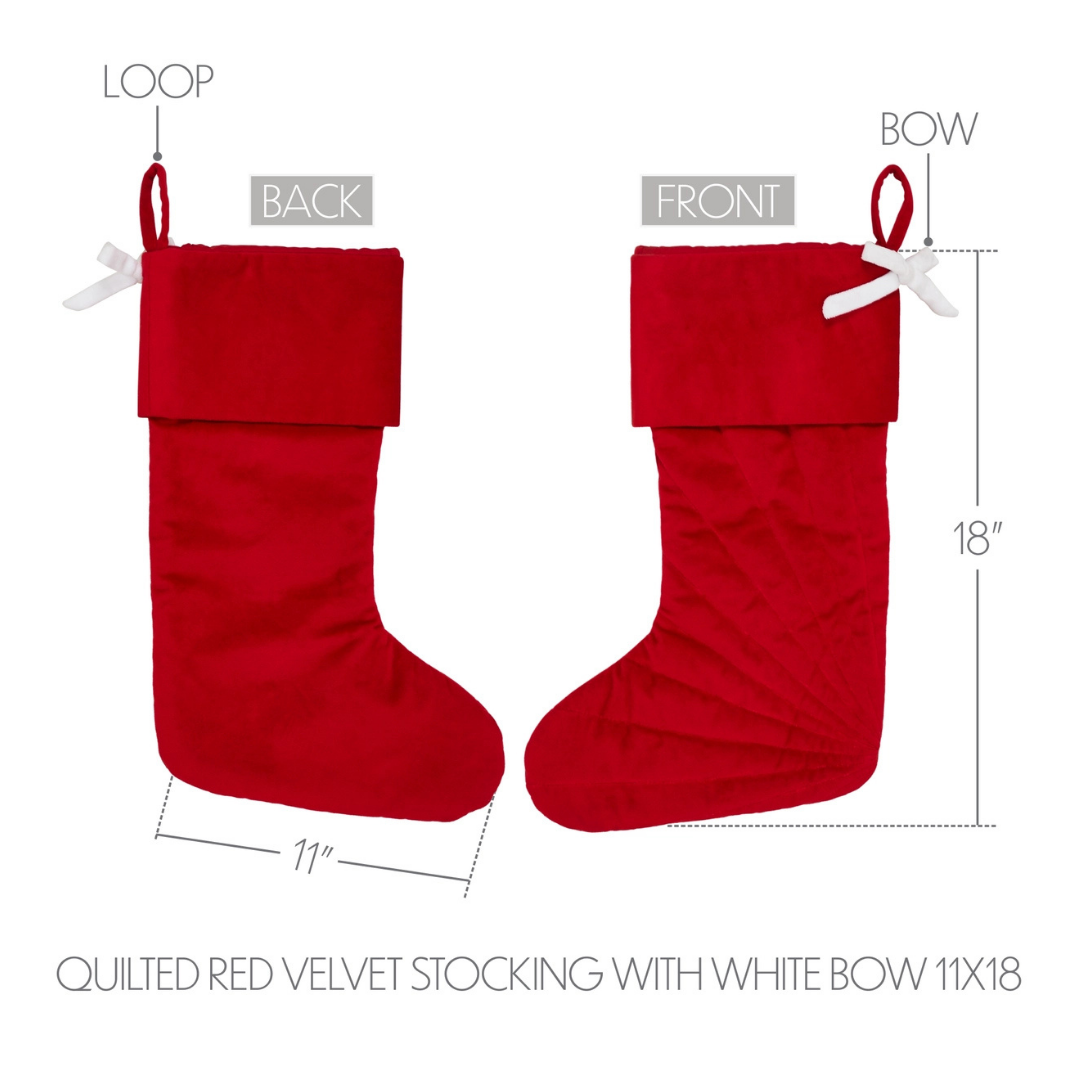 Quilted Red Velvet Stocking
