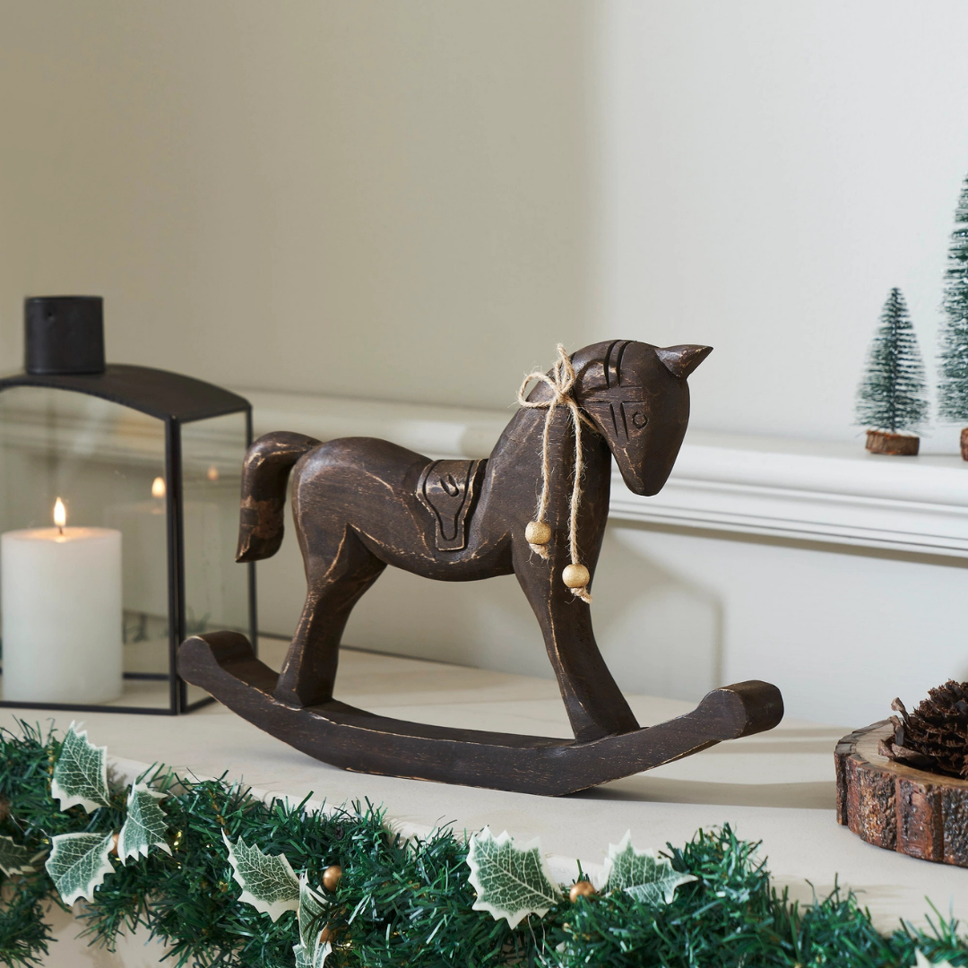 Dark Wooden Rocking Horse