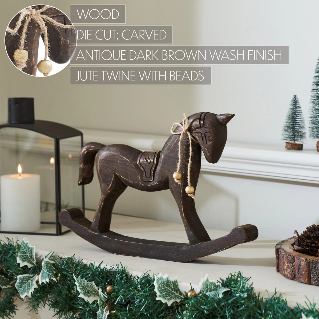 Dark Wooden Rocking Horse