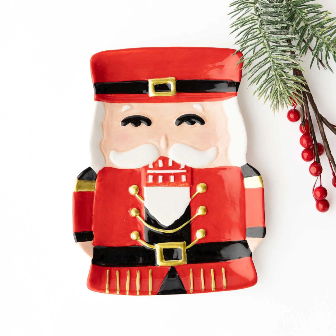 Red Nutcracker Dessert Plate