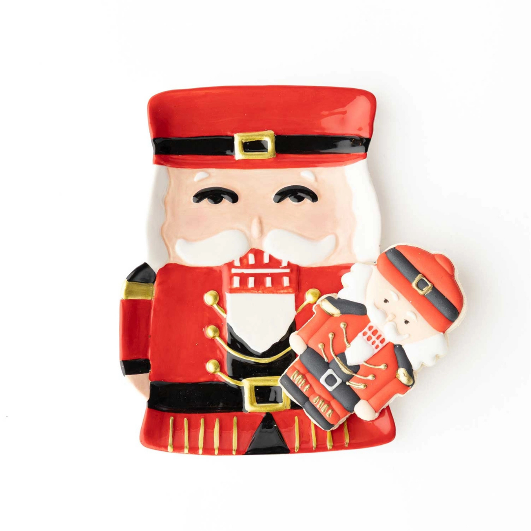 Red Nutcracker Dessert Plate