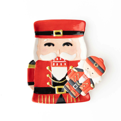 Red Nutcracker Dessert Plate