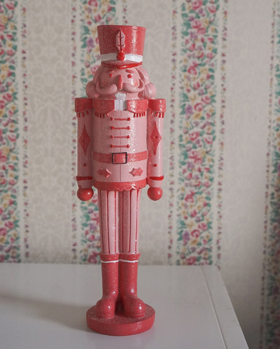 12" Resin Nutcracker, Pink & Red