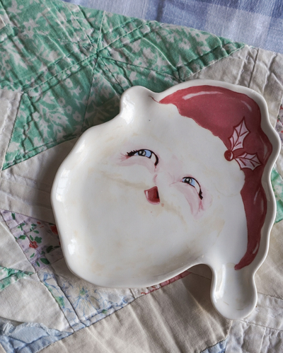 Stoneware Santa Shaped Plate