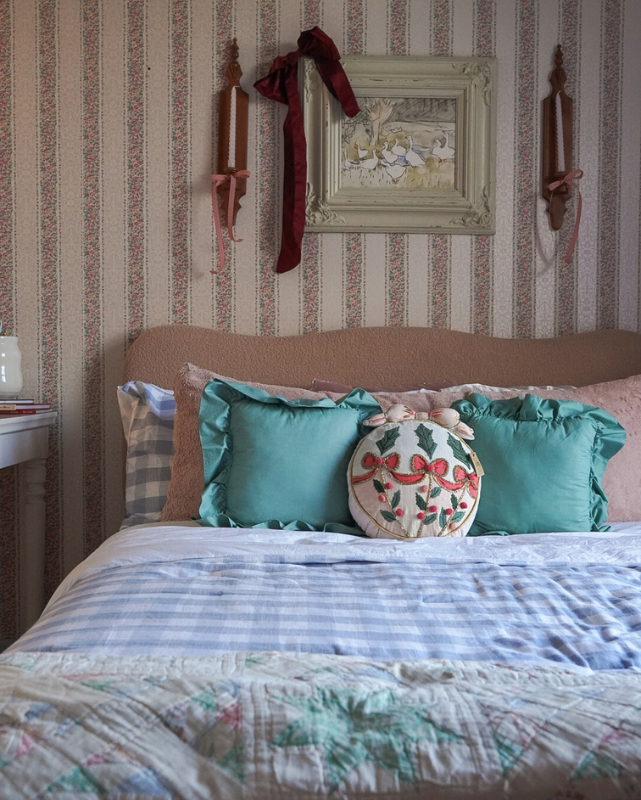 Ornament Shaped Pillow w/ Embroidery