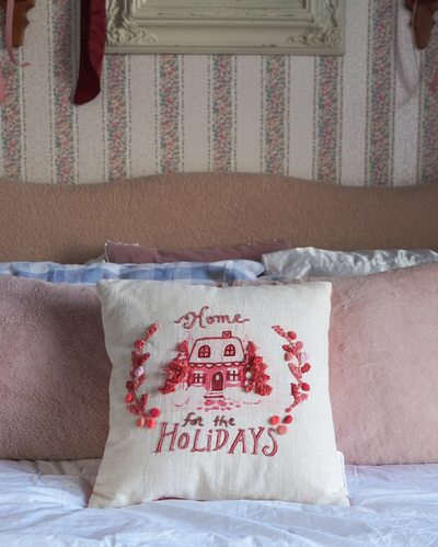 "Home for the Holidays" Square Pillow