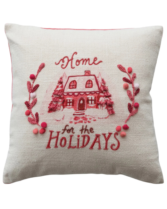 "Home for the Holidays" Square Pillow