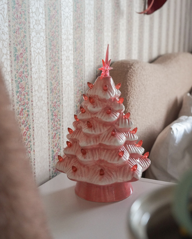 Pink Ceramic LED Christmas Tree