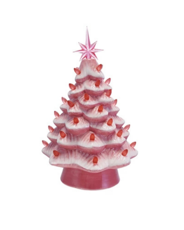 Pink Ceramic LED Christmas Tree