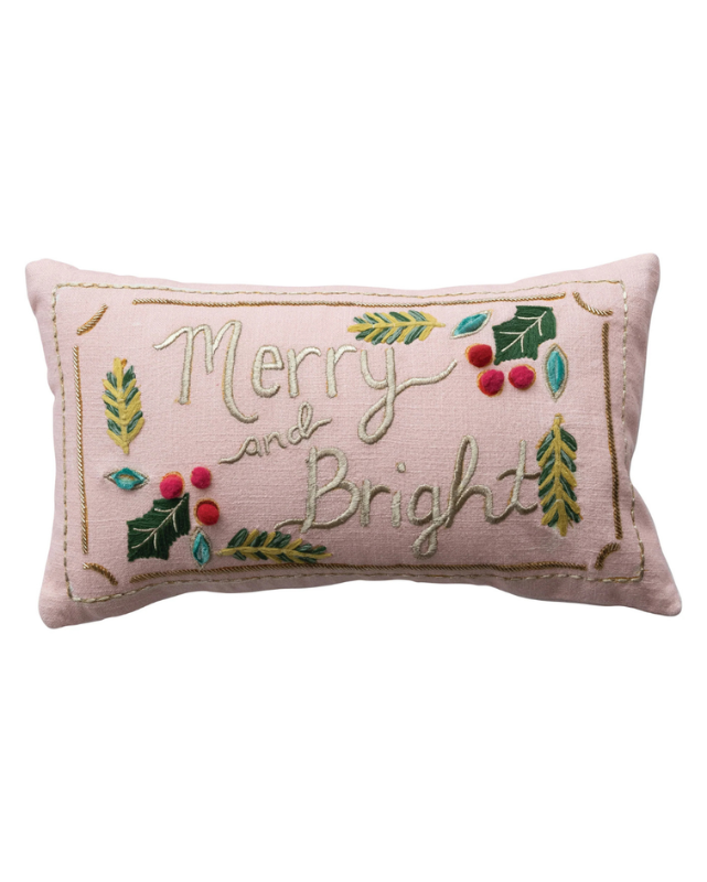 "Merry & Bright" Cotton Lumbar Pillow