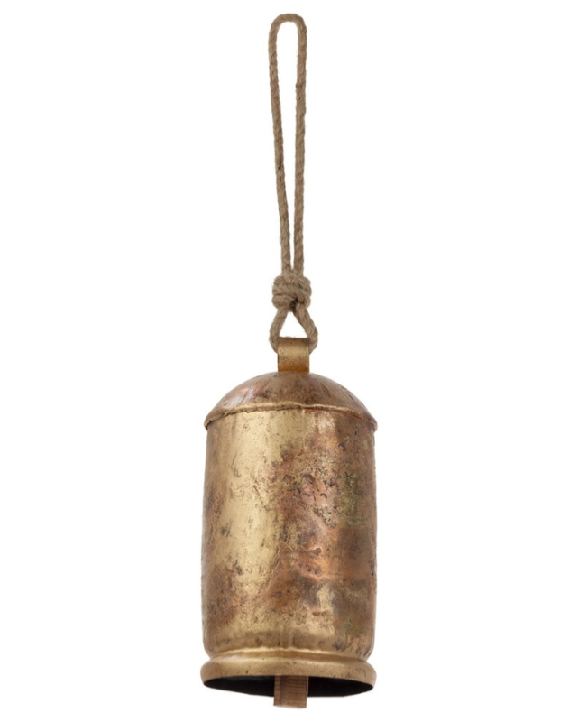 10.25" Long Gold Bell with Jute