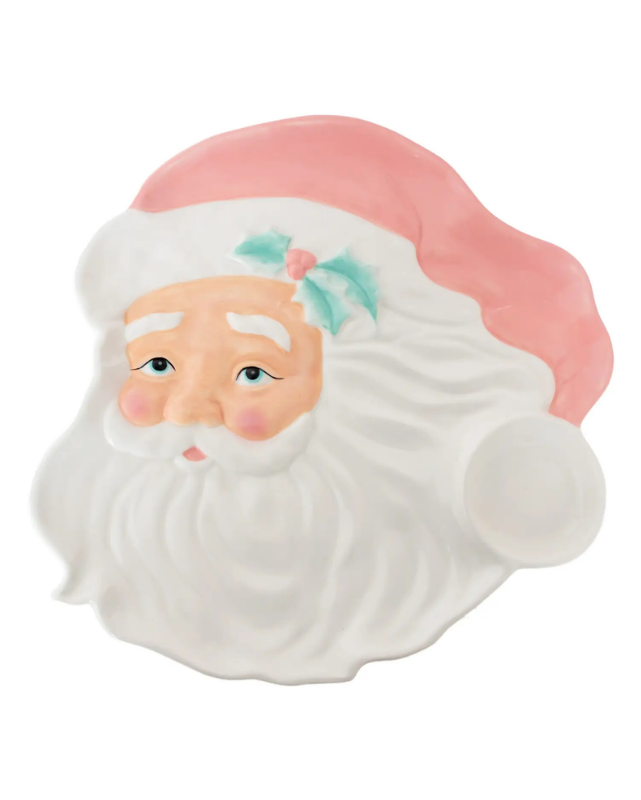 Pink Santa Ceramic Platter