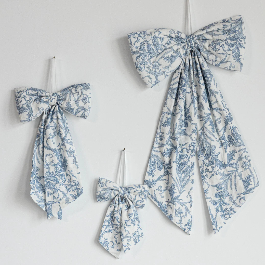 Star Toile Baby Blue Bow, Medium