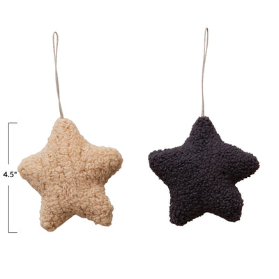 4-1/2"H Faux Sherpa Star Ornament