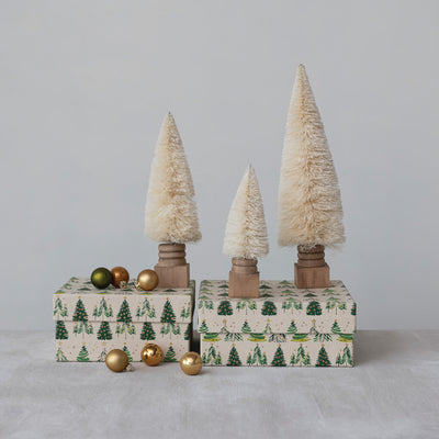 8"H Sisal Bottle Brush Tree, Cream