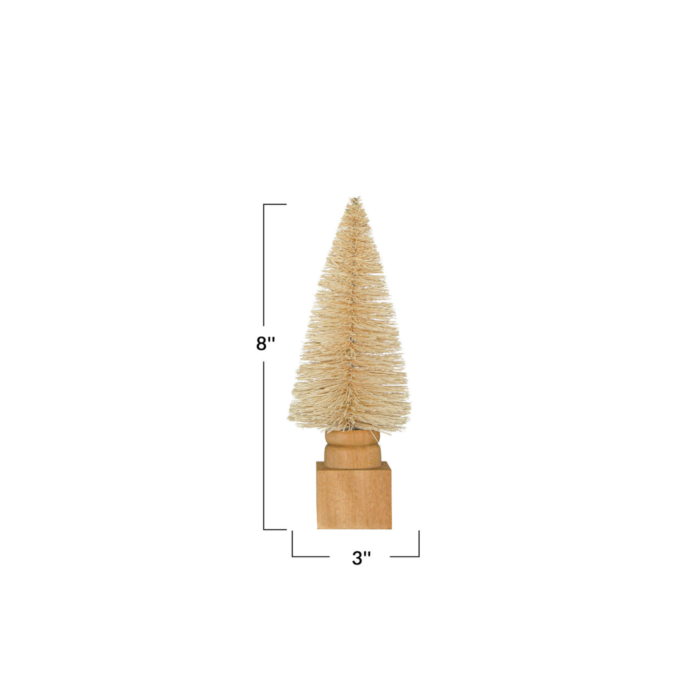 8"H Sisal Bottle Brush Tree, Cream