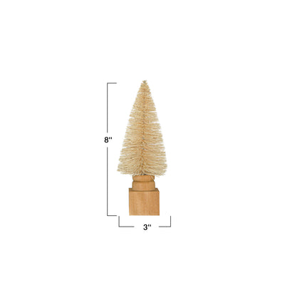 8"H Sisal Bottle Brush Tree, Cream