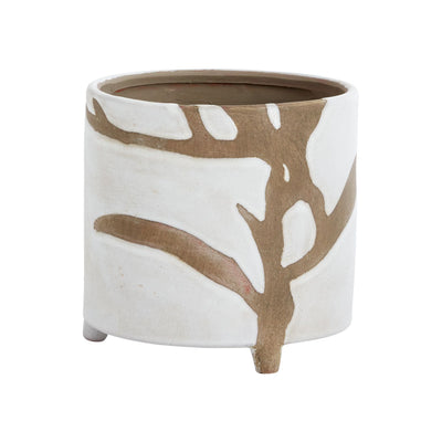 White Sprig Pot, 6"