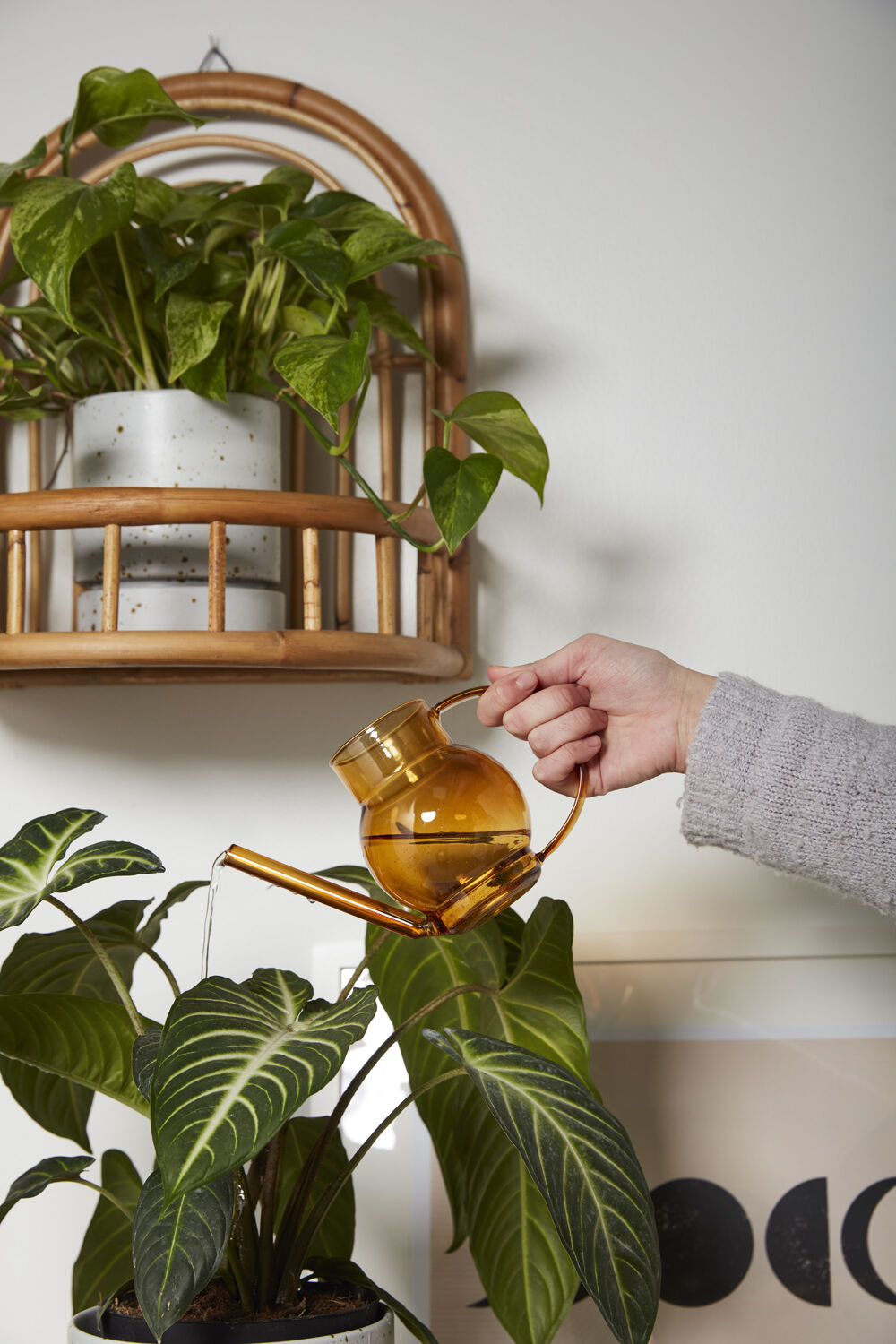 Pequeno Glass Watering Can, Amber