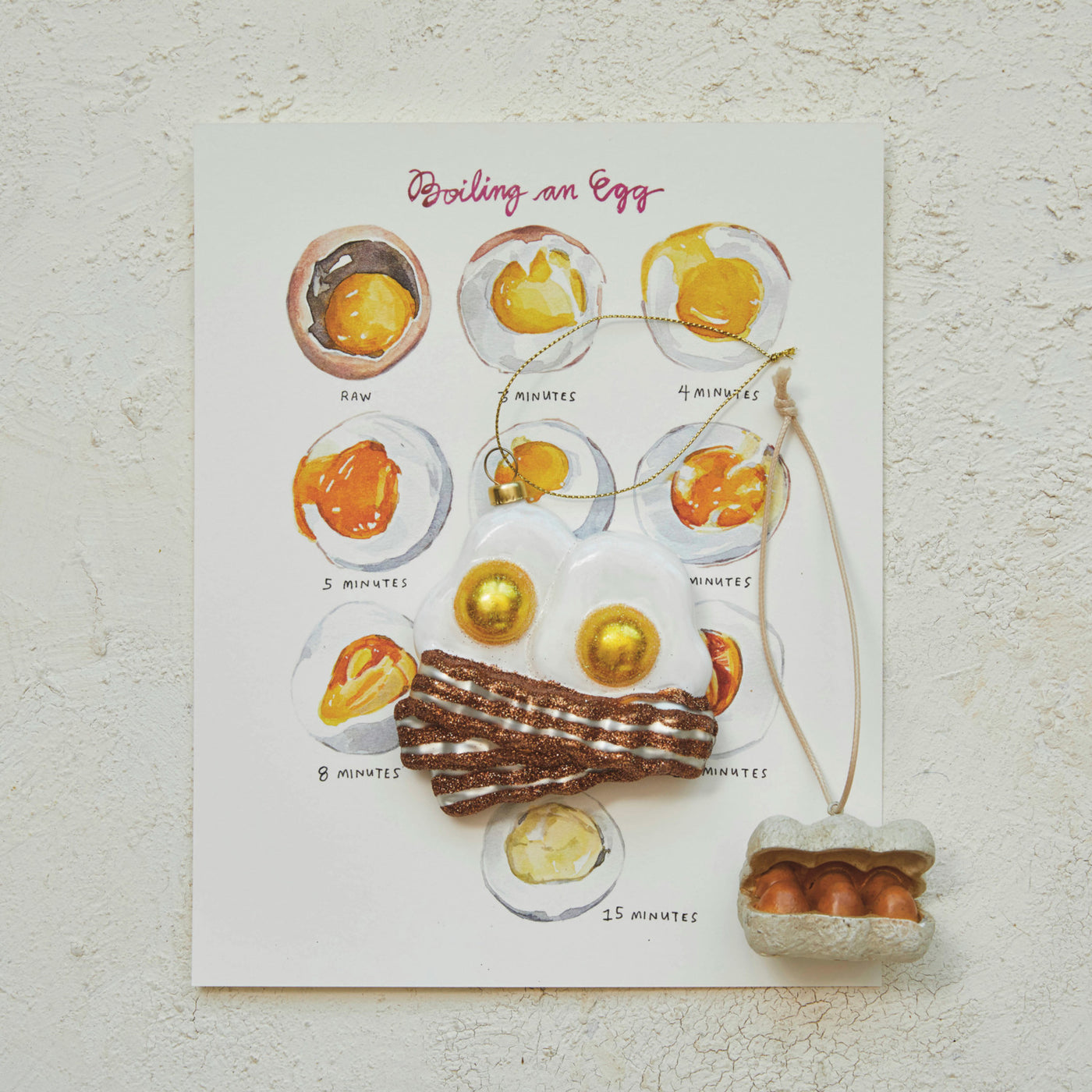 Glass Fried Eggs & Bacon Ornament