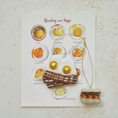Glass Fried Eggs & Bacon Ornament