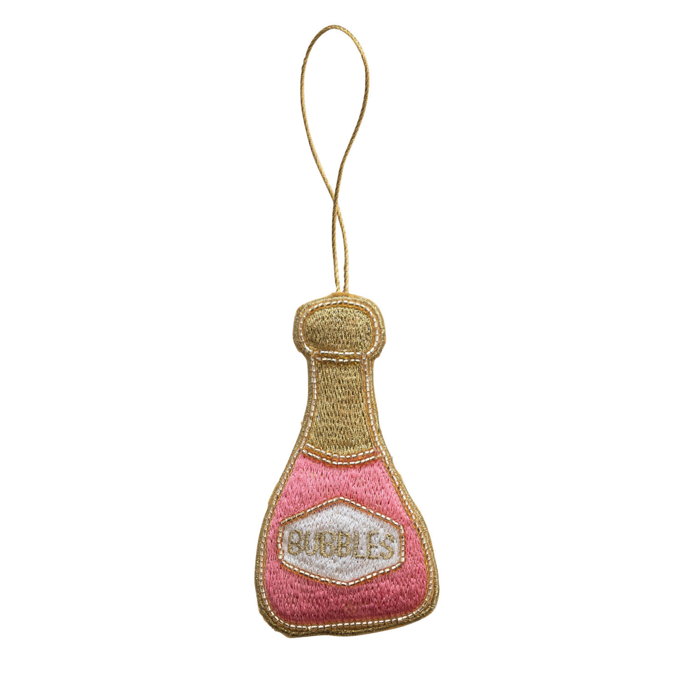 Embroidered "Bubbles" Bottle Ornament