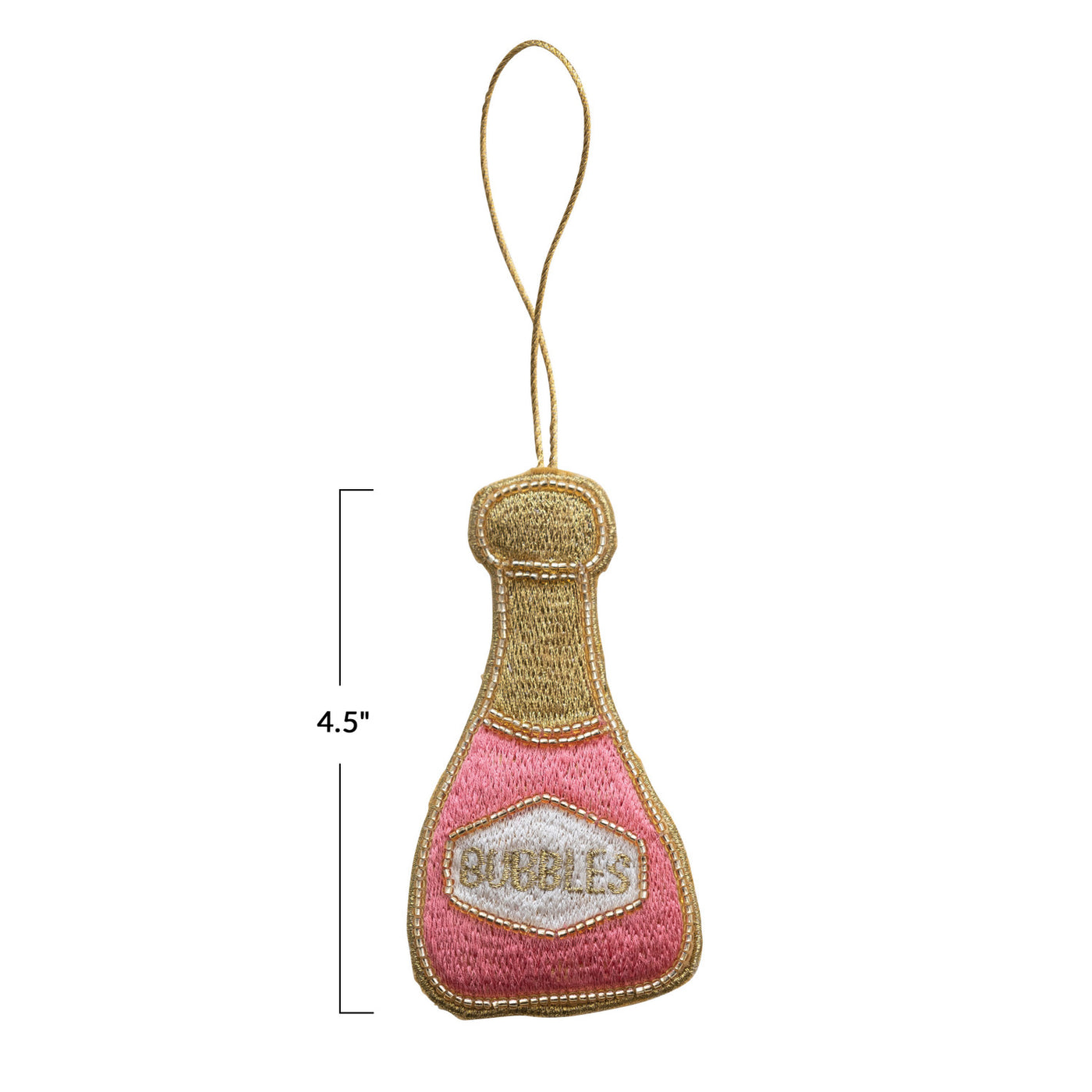 Embroidered "Bubbles" Bottle Ornament