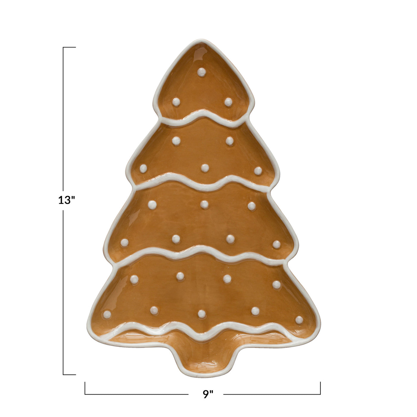 Ceramic Gingerbread Tree Shaped Platter