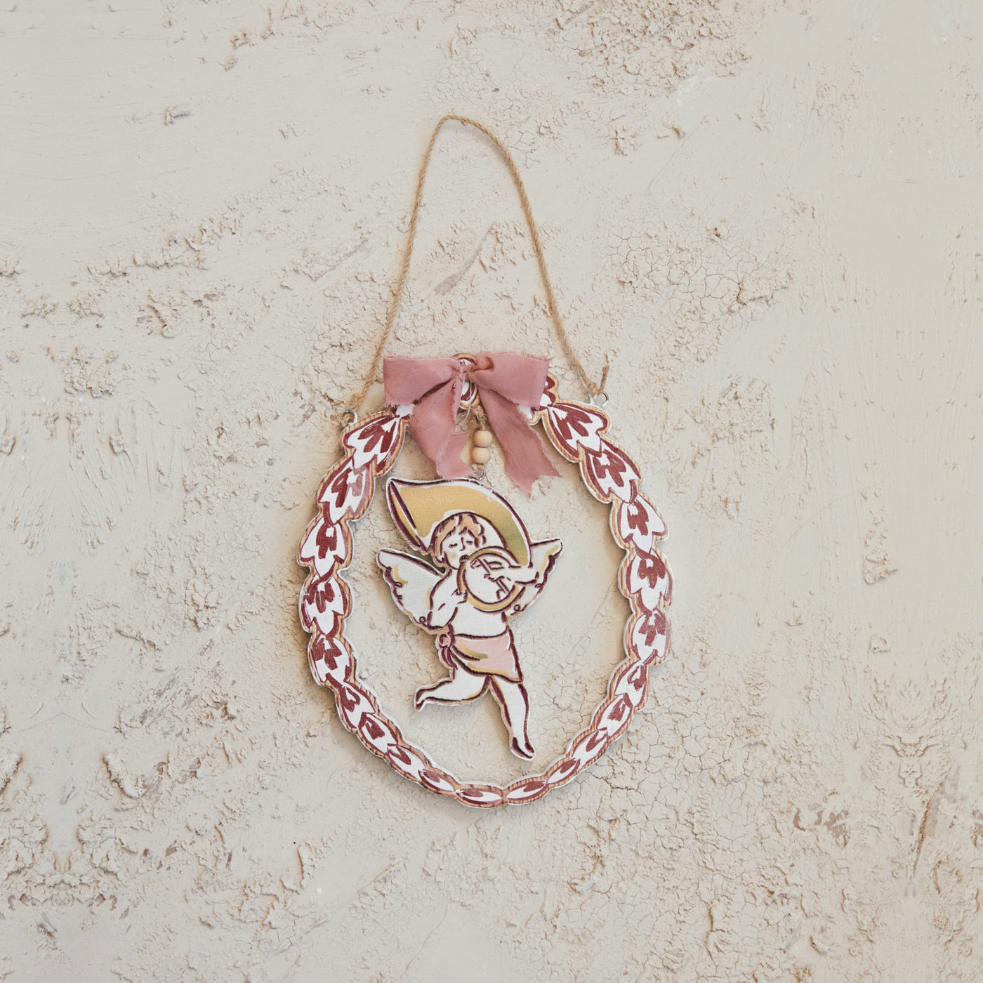 Wreath Ornament w/ Cherub