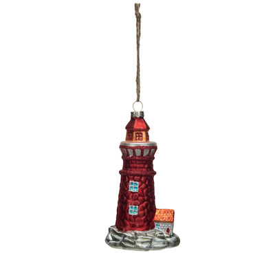Glass Lighthouse Ornament