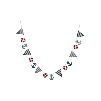 Wool Felt Pennant Garland w/ Anchors & Life Preservers