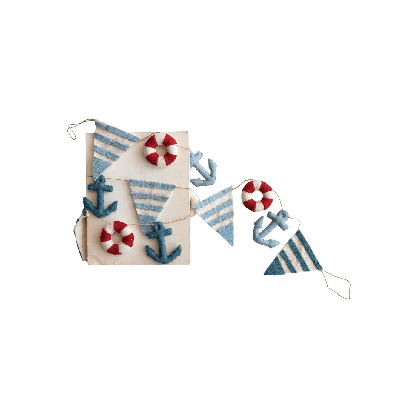 Wool Felt Pennant Garland w/ Anchors & Life Preservers
