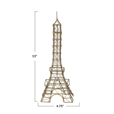 Wire Eiffel Tower, Antique Brass