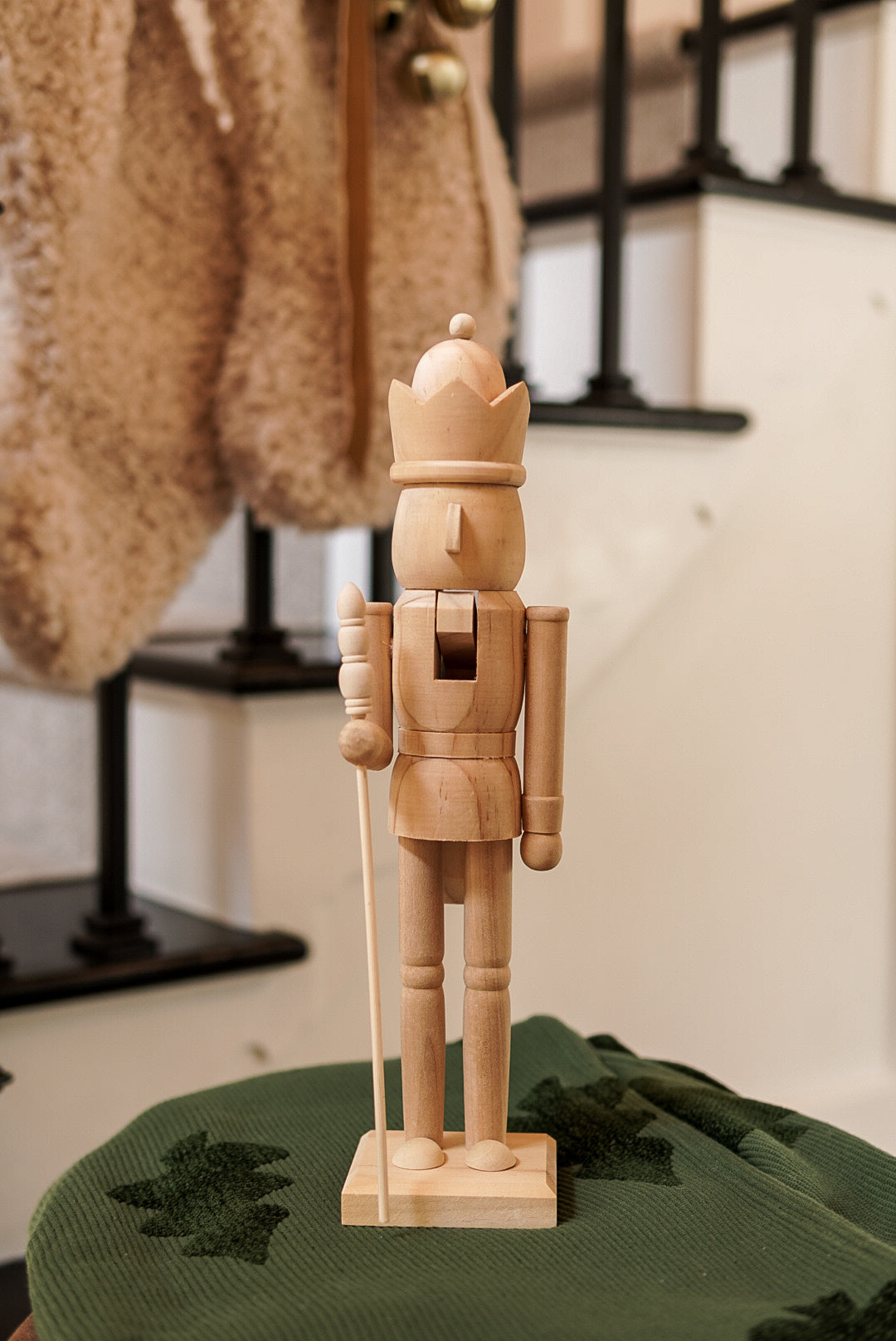 5"H Wood Nutcracker, Natural