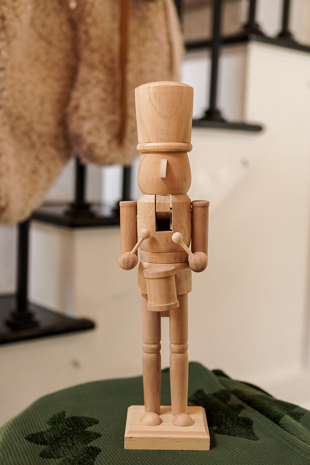 5"H Wood Nutcracker, Natural