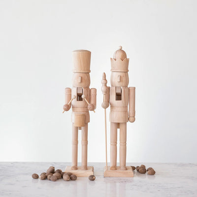 5"H Wood Nutcracker, Natural