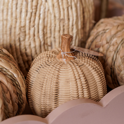 Small Wicker Textured Pumpkin