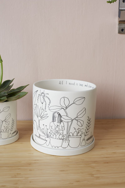 Plant Lady Pot, 7"