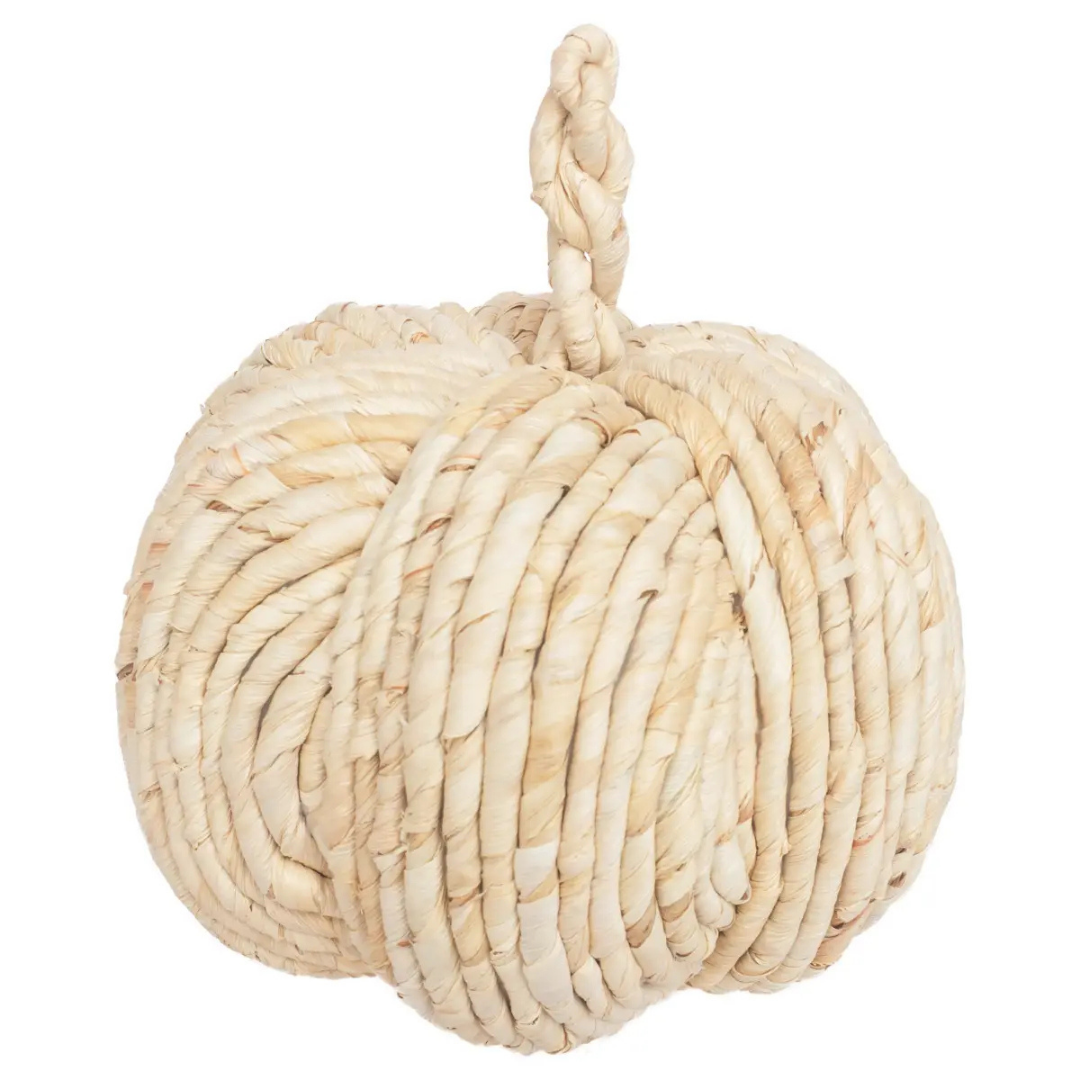 8.75" Round Natural Woven Pumpkin