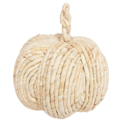 7.25" Round Natural Woven Pumpkin