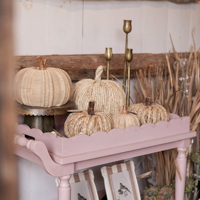 6" Dia. Woven Wicker Pumpkin